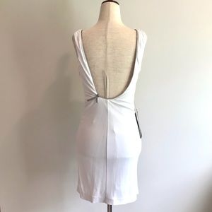 Sexy White Bebe Zippered Back Mini Dress XS - NWT